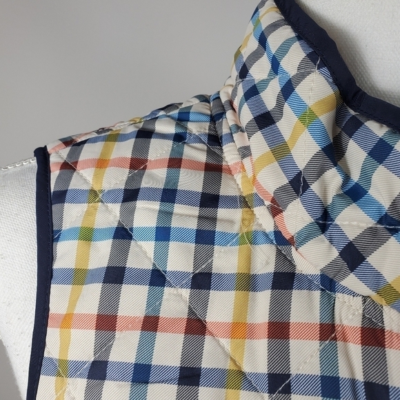 Talbots Plaid Quilted Vest Colorful Zip Up S - Picture 3 of 9